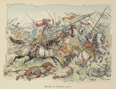 Le Chevalier de Bayard combattant les Espagnols à la bataille de Fornovo, Italie, 1495 - Paul de Semant